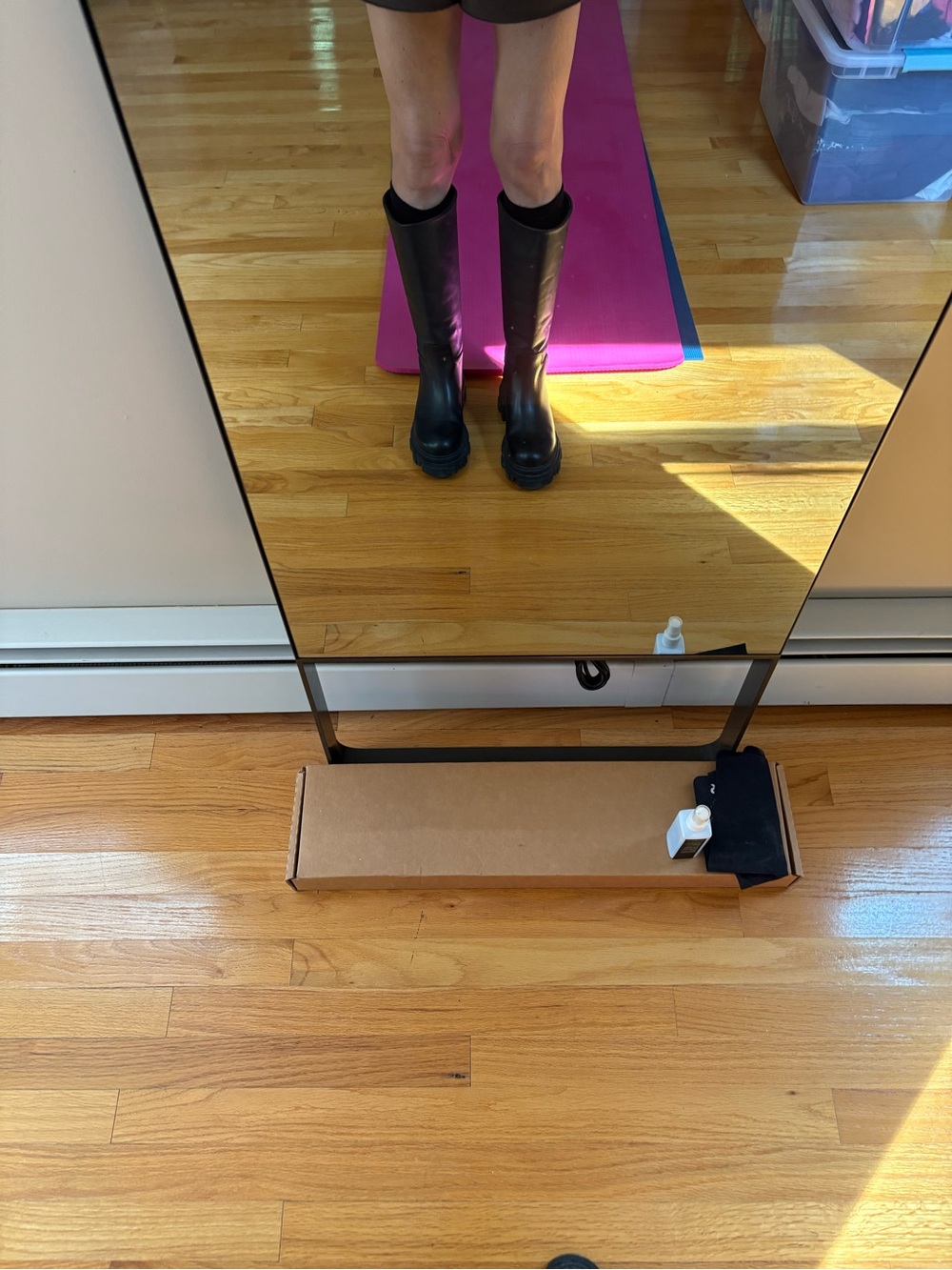 Steve Madden Black Over-the-Knee Chunky Lug Boots - Picture 9 of 9